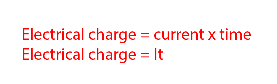 Electrical charge is measured by current multiplied by time